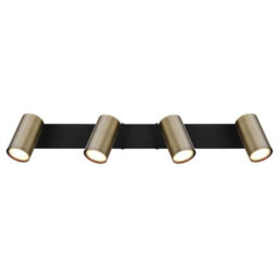 Luminosa Lighting Luminosa Robby Ceiling Spotlight Bar Matt Black, Gold 4X Gu10 - thumbnail 4
