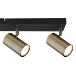 Luminosa Lighting Luminosa Robby Ceiling Spotlight Bar Matt Black, Gold 4X Gu10 - thumbnail 5