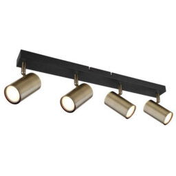 Luminosa Lighting Luminosa Robby Ceiling Spotlight Bar Matt Black, Gold 4X Gu10