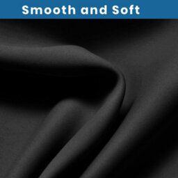 Ameha Plain Blackout Curtain Thick Thermal Insulated Ready Made Eyelet Black Curtains 46'' X 54'' Pair With 2X Tie Backs - thumbnail 9