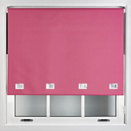 Furnished Made To Measure Blackout Roller Blinds With Big Square Eyelets - Fuchsia Pink Blind (W)210Cm (L)165Cm