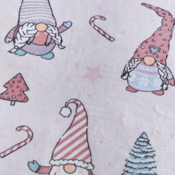 Catherine Lansfield Christmas Festive Gnomes Cosy Fleece Duvet Cover Set With Pillowcases Pink - thumbnail 3