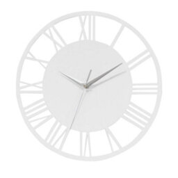 Living And Home White Wall Clocks Roman Numeral Non Ticking Battery Operated  For Home 300mm (D) - thumbnail 4