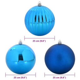 Vidaxl Christmas Bauble Set Xxl 3 Pcs Blue Plastic - thumbnail 5