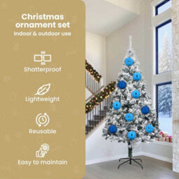 Vidaxl Christmas Bauble Set Xxl 3 Pcs Blue Plastic - thumbnail 6