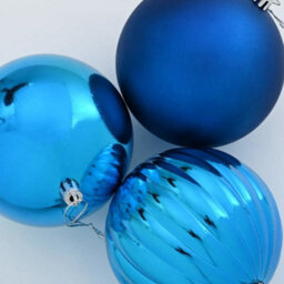 Vidaxl Christmas Bauble Set Xxl 3 Pcs Blue Plastic - thumbnail 4