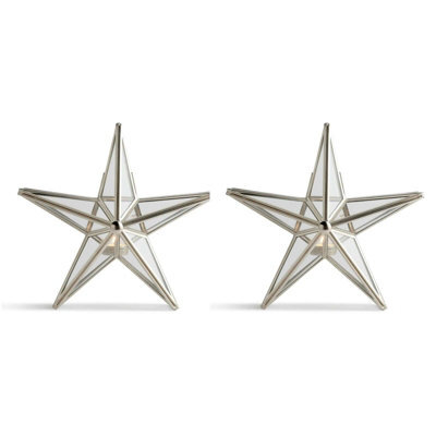 Simpa Decorative Star Tealight Small Metal Candle Holder - Set Of 2 - image 1