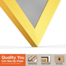 "AK Frames 25X17"" Gold Sleek Vinyl Record Frame With Silver Mount For 12 Inch Lp Cover & Disc - Overlapped Design" - thumbnail 3