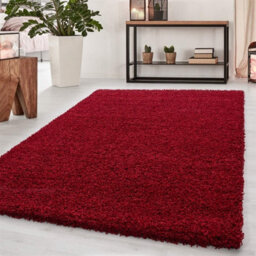 Abaseen 160X230 Cm Red Shaggy Rug - Soft Touch Thick Pile Modern Rugs - Washable Area Rugs For Home And Office - thumbnail 1