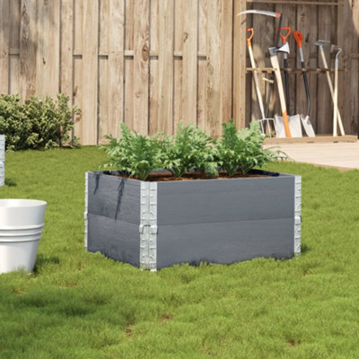 Berkfield Garden Planter Grey 80X60 Cm Solid Wood Pine - image 1