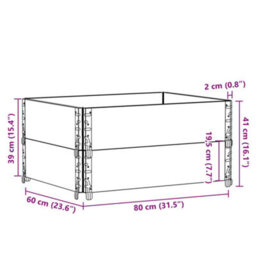 Berkfield Garden Planter Grey 80X60 Cm Solid Wood Pine - thumbnail 8