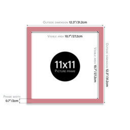 11X11 Pink Picture Frame (27.9 X 27.9Cm) Poster, Photo, Artwork, Gallery Wall Or Print - thumbnail 3
