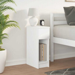 Berkfield Bedside Cabinet With Drawer White 20X36X60 Cm - thumbnail 3