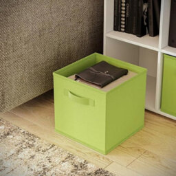 Urbn-Living Urbnliving Asymmetrical 8 Cube White Bookcase Storage Unit With 3 Fabric Drawer Inserts- Green - thumbnail 5