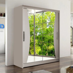 Westa Ix 150 Elegant Mirrored Sliding Cashmere Wardrobe For Contemporary Interiors - thumbnail 2