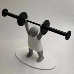 1Pc  Weightlifting Toilet Paper Holder Bathroom Roll Dispenser Storage Rack For Towels Essentials Humorous Decor Only Roll Holder - thumbnail 1