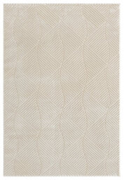 Vellure Modern Indoor Living Room Area Rug Embossed Metallic Sheen Pyramid Design Cream 160X230 Cm - thumbnail 2