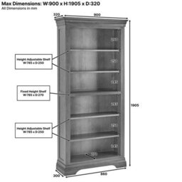 The Furniture Market French Hardwood Mahogany Stained Large Tall Bookcase - thumbnail 7