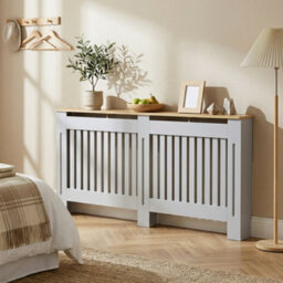 Homcom Radiator Cover Painted Slatted Mdf Cabinet Lined Grill 172X19X81Cm - thumbnail 9
