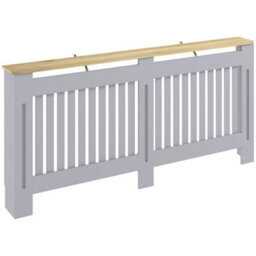 Homcom Radiator Cover Painted Slatted Mdf Cabinet Lined Grill 172X19X81Cm - thumbnail 2