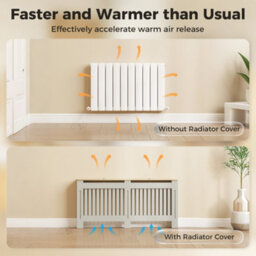 Homcom Radiator Cover Painted Slatted Mdf Cabinet Lined Grill 172X19X81Cm - thumbnail 4