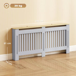 Homcom Radiator Cover Painted Slatted Mdf Cabinet Lined Grill 172X19X81Cm - thumbnail 3