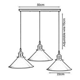 Ledsone 3 Light Green Industrial E27 Pendant Lamp Adjustable Metal Ceiling Light For Kitchen Island  Dining Room - thumbnail 3