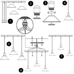 Ledsone 3 Light Green Industrial E27 Pendant Lamp Adjustable Metal Ceiling Light For Kitchen Island  Dining Room - thumbnail 7