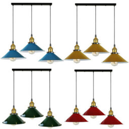 Ledsone 3 Light Green Industrial E27 Pendant Lamp Adjustable Metal Ceiling Light For Kitchen Island  Dining Room - thumbnail 6