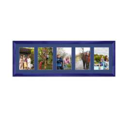 AK Frames 26X8 Purple Classic Multi Photo Frame With Blue Mount - Holds 5 Apertures (5X) 6X4 Photos - thumbnail 1