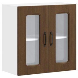 Berkfield Durable Kitchen Wall Cabinet With Glass Door Kalmar Brown Oak Engineered Wood