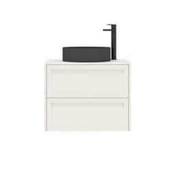 Royal Bathrooms Royal Bathroom Elmore 700mm Classic White Wall Mounted Bathroom Vanity Unit 2 Drawer Plain White Worktop With Art Round Basin - thumbnail 7