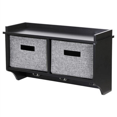 Wall Mounted Coat Rack Black Shelf - image 1