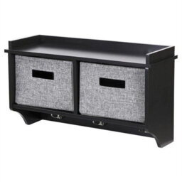 Wall Mounted Coat Rack Black Shelf