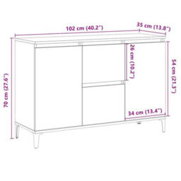 Vidaxl Sideboard Artisan Oak 102X35X70 Cm Engineered Wood - thumbnail 3
