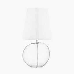 Pacific Lifestyle Coastal Clear Glass Table Lamp With White Shade - thumbnail 3
