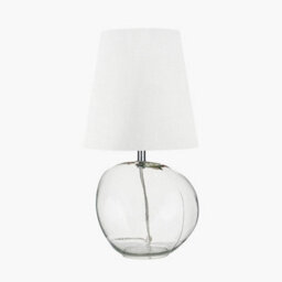 Pacific Lifestyle Coastal Clear Glass Table Lamp With White Shade - thumbnail 2