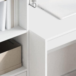 Berkfield Modern Computer Desk White Engineered Wood 90 X 50 X 76 Cm Tough - thumbnail 4