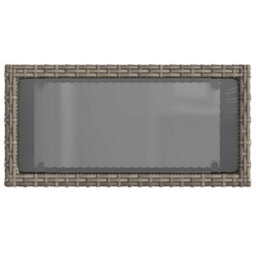 Berkfield Garden Side Table With Glass Top Grey 58X27.5X55 Cm Poly Rattan - thumbnail 8
