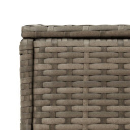 Berkfield Garden Side Table With Glass Top Grey 58X27.5X55 Cm Poly Rattan - thumbnail 9