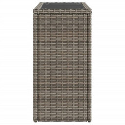 Berkfield Garden Side Table With Glass Top Grey 58X27.5X55 Cm Poly Rattan - thumbnail 6