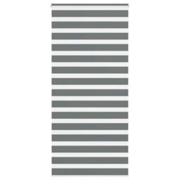 Berkfield Modern Zebra Blind Dark Grey 100X230 Cm Fabric Width 95.9 Cm Polyester - thumbnail 2