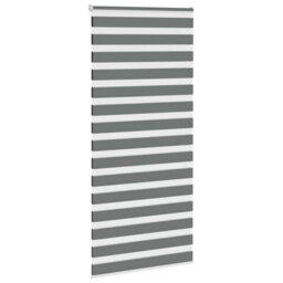 Berkfield Modern Zebra Blind Dark Grey 100X230 Cm Fabric Width 95.9 Cm Polyester - thumbnail 3