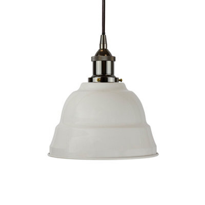 Pale Grey Lincoln Painted Dome Pendant Light With Black Nickel Lamp Holder And Black Round Cable - Se Home - image 1