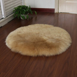 Living And Home Khaki Fluffy Round Rug Plush For Living Room Nursery Rug 90 Cm - thumbnail 3