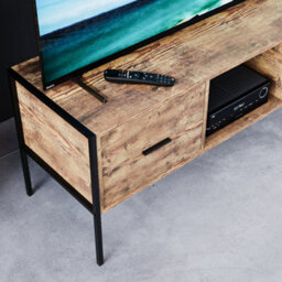 Lassic Vida Designs Brooklyn Dark Wood 2 Drawer Industrial Tv Unit Stand - thumbnail 4