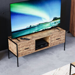 Lassic Vida Designs Brooklyn Dark Wood 2 Drawer Industrial Tv Unit Stand - thumbnail 8