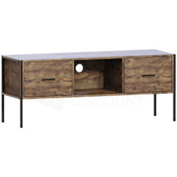 Lassic Vida Designs Brooklyn Dark Wood 2 Drawer Industrial Tv Unit Stand - thumbnail 9