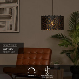 Lucide Almelo Pendant Light Diameter 40Cm 1Xe27 - Black - thumbnail 2