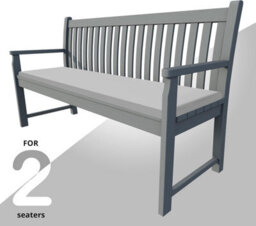 istyle mode 2 Seater Garden Bench Cushion Seatpad Indoor & Outdoor Use - Grey - thumbnail 3